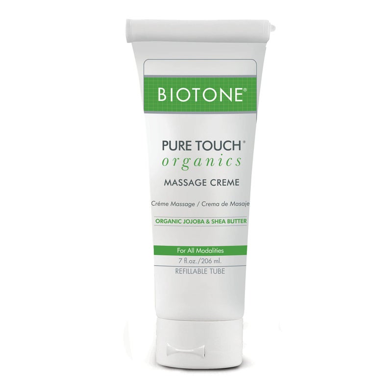 BIOTONE Pure Touch Organics Massage CrÃ¨me, True Organic Massage, Rich Texture, Silky Glide, Soothing Ingredients, Healing Botanicals - 7 Ounce - Image 1